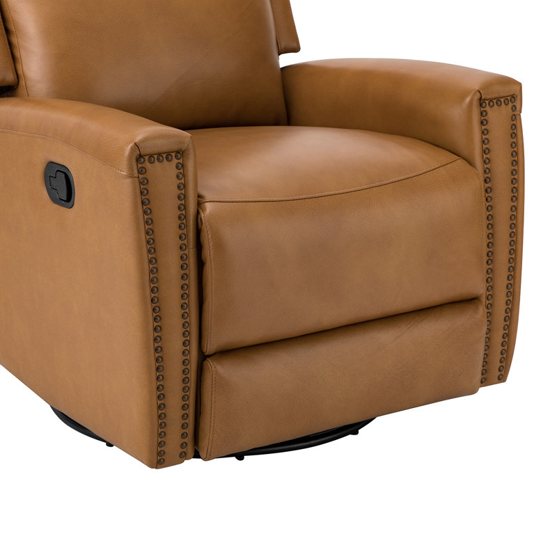 ARTFUL LIVING DESIGN Hilario 30.31'' Wide Genuine Leather Swivel Rocker Recliner & Reviews Wayfair